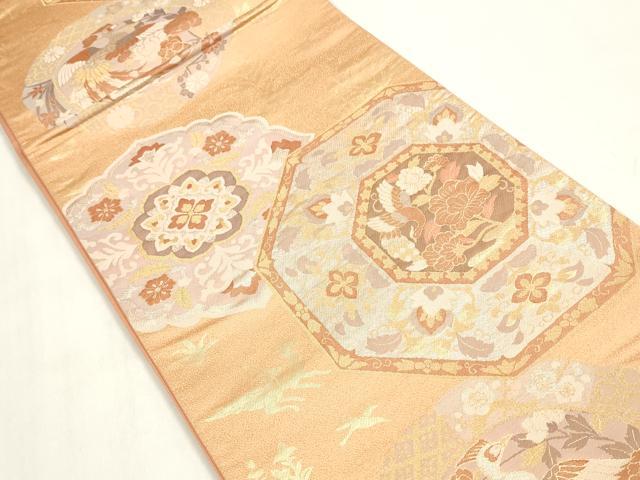 平和屋着物◎六通柄袋帯　九百錦　鳳凰花文　しよう美　金銀糸　正絹　逸品　DAAZ8702qa