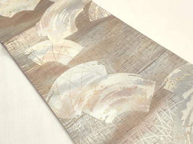 平和屋着物◎六通柄袋帯　地紙花文　天平綾織　金銀糸　正絹　逸品　DAAZ8715qa