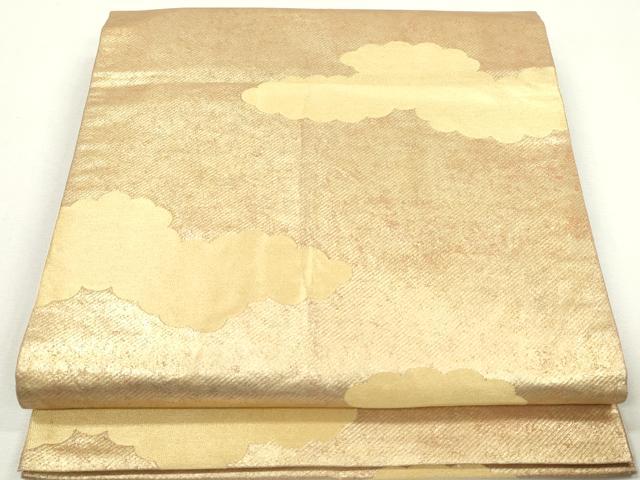 平和屋着物◎六通柄袋帯 雲文 金糸 引箔 正絹 逸品 DAAZ8781qa