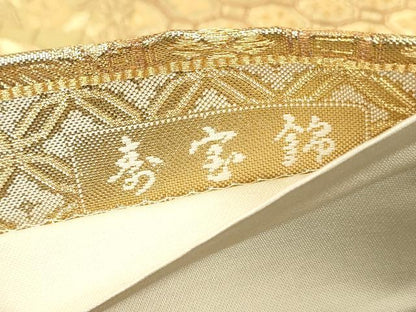 平和屋着物◎六通柄袋帯 唐織 更紗花蝶文 鴛鴦 金糸 正絹 逸品 DAAZ8786qa