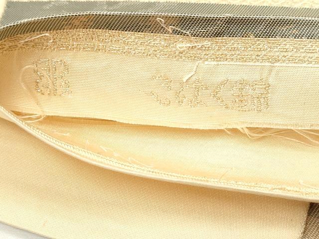 平和屋着物◎西陣 服部織物謹製 六通柄袋帯 こはく錦 重ね山文 金銀糸 正絹 逸品 DAAZ8850qa