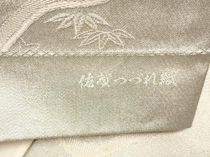 平和屋着物◎六通柄袋帯 唐織 道長草花文 佐賀つづれ織 銀糸 証紙付き 正絹 逸品 DAAZ8856qa