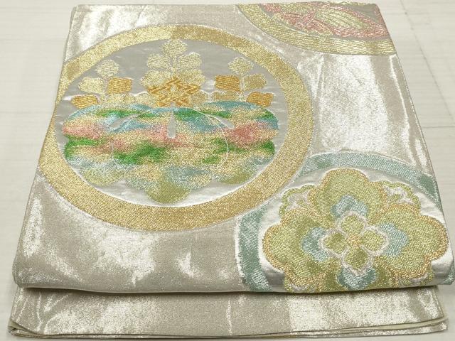 平和屋着物◎六通柄 京袋帯 花蝶丸文 金銀糸 正絹 逸品 DAAZ8857qa