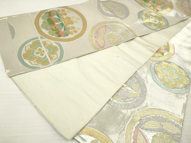 平和屋着物◎六通柄 京袋帯 花蝶丸文 金銀糸 正絹 逸品 DAAZ8857qa