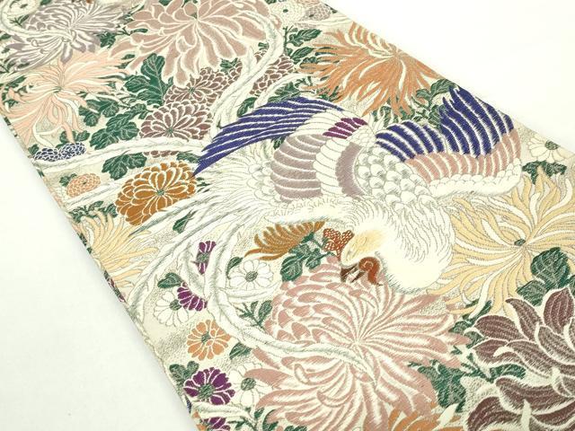 平和屋着物◎アンティーク 大正ロマン 丸帯 鳳凰花文 正絹 逸品 DAAZ8897qa