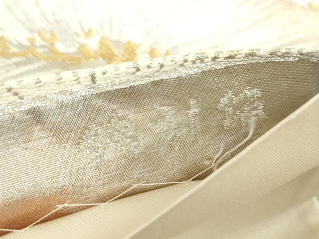 平和屋着物◎六通柄袋帯　古都の四季　錦引箔　枝松文　金銀糸　引箔　正絹　逸品　DAAZ8916qa