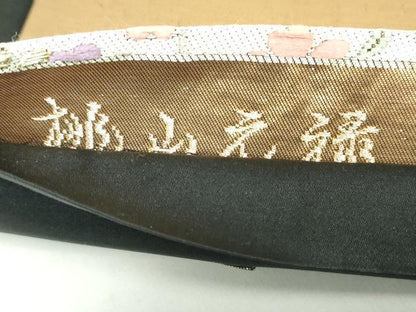 平和屋着物◎六通柄袋帯　唐織　桃山元禄　雪輪花文　金糸　正絹　逸品　DAAZ8918qa