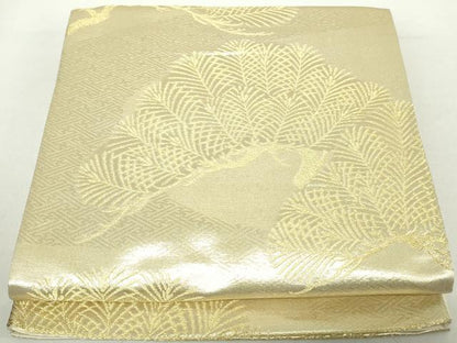 平和屋着物◎六通柄袋帯　枝松文　金糸　正絹　逸品　DAAZ8921qa