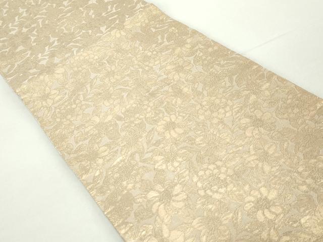平和屋着物◎佐賀錦　両面　六通柄袋帯　流水花文　金銀糸　正絹　逸品　DAAZ8923qa