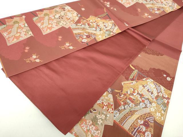 平和屋着物◎六通柄袋帯　唐織　几帳鳳凰花文　金糸　正絹　逸品　DAAZ8930qa
