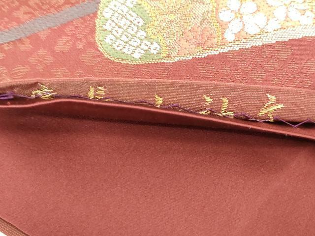 平和屋着物◎六通柄袋帯　唐織　几帳鳳凰花文　金糸　正絹　逸品　DAAZ8930qa