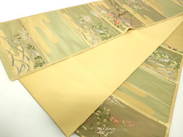 平和屋着物◎六通柄袋帯　唐織　瑞祥琳派百撰　金糸　正絹　逸品　DAAZ8939qa