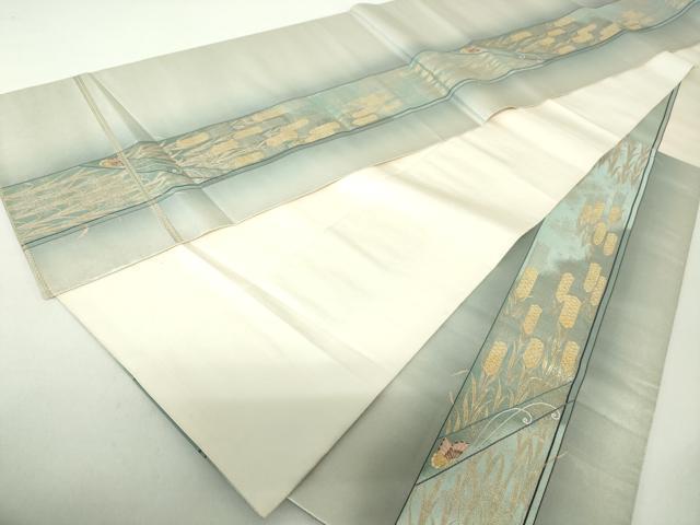 平和屋着物◎六通柄袋帯　花蝶文　金糸　引箔　正絹　逸品　DAAZ8947qa