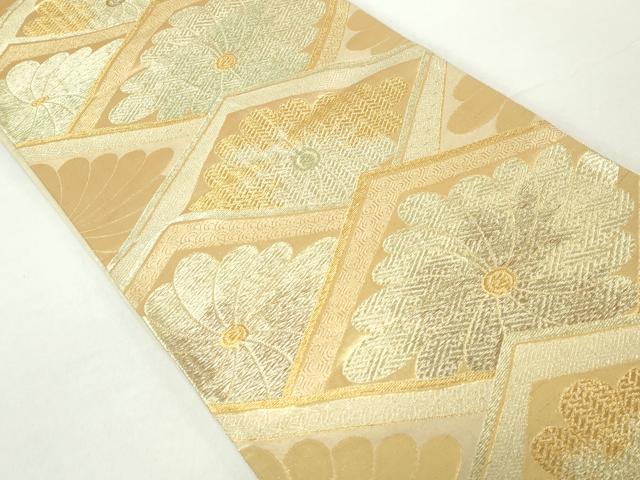 平和屋着物◎六通柄袋帯 花菱文 金糸 正絹 逸品 DAAZ8951qa