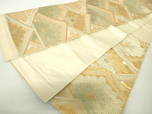 平和屋着物◎六通柄袋帯　花菱文　金糸　正絹　逸品　DAAZ8951qa