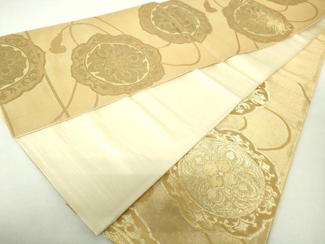 平和屋着物◎六通柄袋帯　鏡裏文　金糸　正絹　逸品　DAAZ8952qa