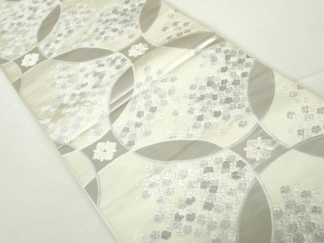 a522 正絹 夏用 絽 七宝　六通袋帯 唐織 銀糸 着物 a522 正絹 夏用 絽 七宝 六通袋帯 唐織 銀糸 着物 a522 正絹 夏用