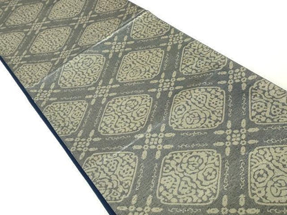 平和屋着物◎六通柄袋帯　幾何学菱文　金糸　正絹　逸品　DAAZ8973qa