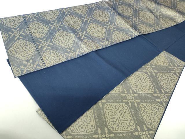 平和屋着物◎六通柄袋帯　幾何学菱文　金糸　正絹　逸品　DAAZ8973qa