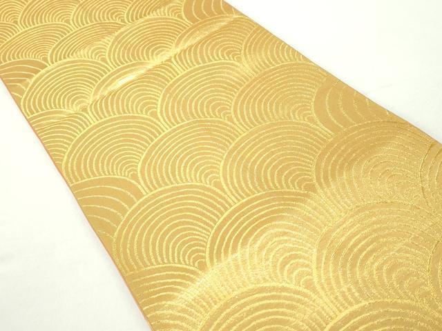 袋帯 本袋 六通 雪輪 青海波 波涛 金糸 黒地 上質 袋帯 本袋 六通 雪輪 青海波 波涛 金糸 黒地 上質 袋帯 本袋 六