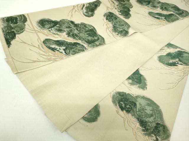 平和屋着物◎六通柄袋帯　唐織　枝松文　金糸　正絹　逸品　DAAZ8989qa