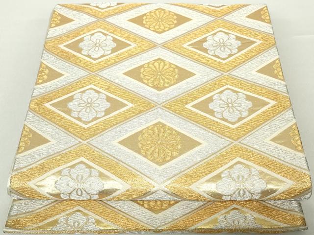 平和屋着物◎六通柄袋帯 花菱文 金銀糸 正絹 逸品 DAAZ8990qa