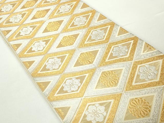 平和屋着物◎六通柄袋帯 花菱文 金銀糸 正絹 逸品 DAAZ8990qa