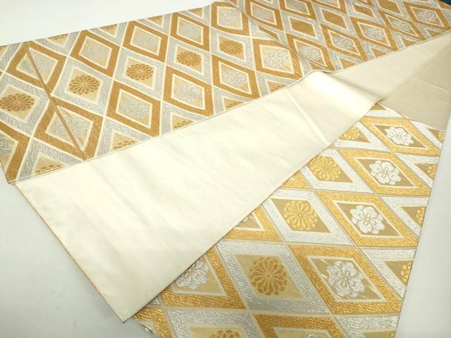 平和屋着物◎六通柄袋帯 花菱文 金銀糸 正絹 逸品 DAAZ8990qa