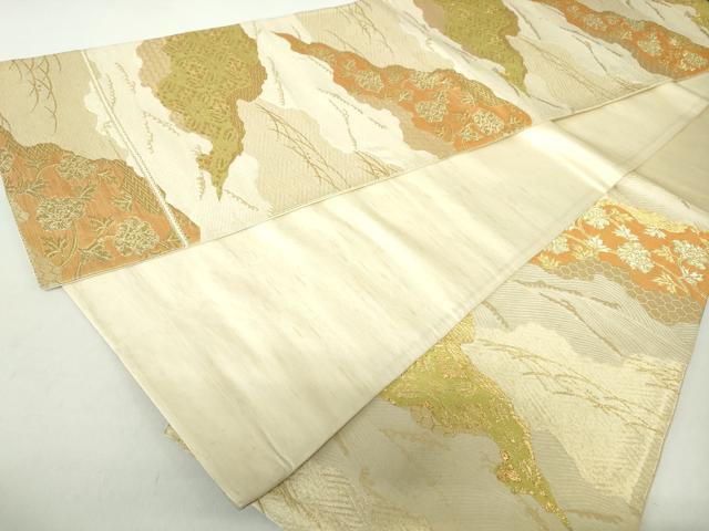 平和屋着物◎六通柄　京袋帯　道長更紗花文　金糸　正絹　逸品　DAAZ8992qa
