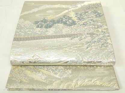 平和屋着物◎六通柄袋帯　京名勝　竜安寺　金銀糸　正絹　逸品　DAAZ9039qp