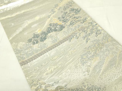 平和屋着物◎六通柄袋帯　京名勝　竜安寺　金銀糸　正絹　逸品　DAAZ9039qp