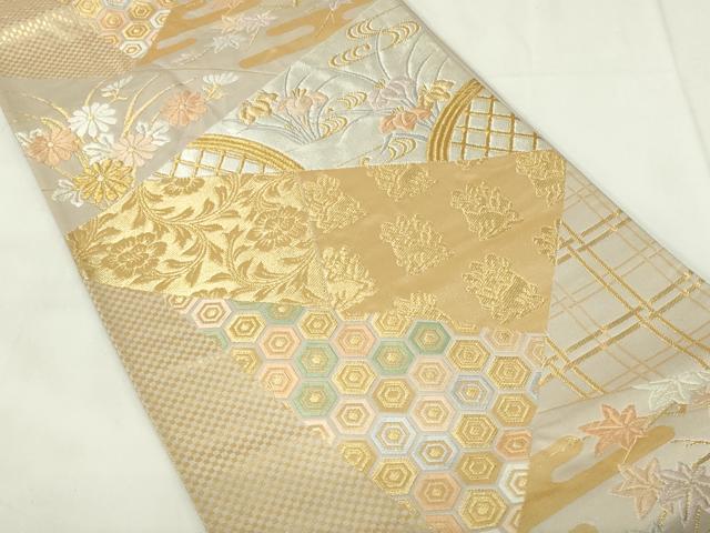 平和屋着物創業280年 誉田屋源兵衛 九寸名古屋帯 唐織 切嵌