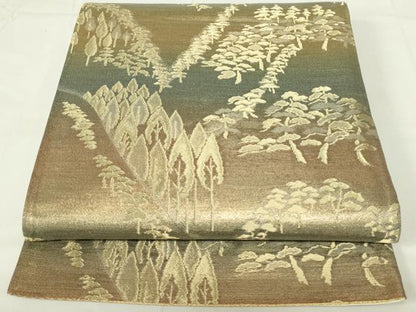 平和屋着物◎六通柄袋帯 風景文 金糸 引箔 正絹 逸品 DAAZ9051qp