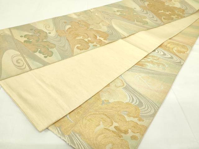 平和屋着物●六通柄袋帯　彩角流水文　金銀糸　正絹　逸品　DAAZ4305cm 平和屋着物◎六通柄袋帯 流水文 金銀糸 正絹 逸品 DAAZ9063qp