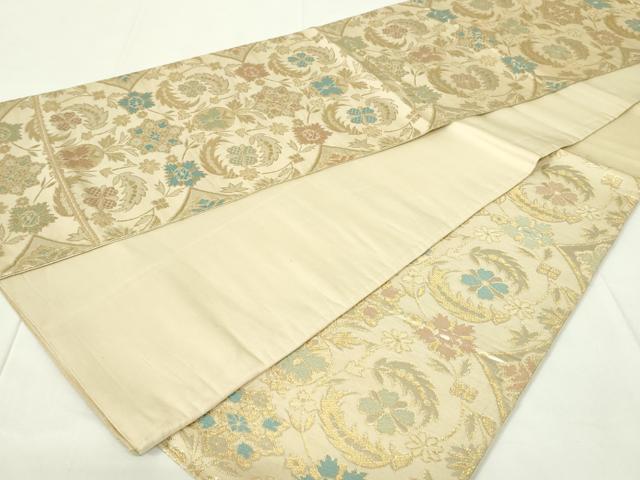 平和屋野田店◎六通柄袋帯 唐織 更紗名物文 金糸 引箔 逸品