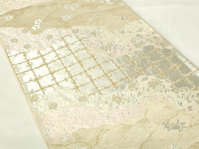 平和屋着物◎西陣 服部織物謹製 六通柄袋帯 道長更紗花文