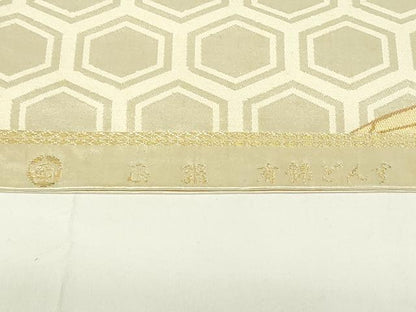 平和屋着物◎六通柄袋帯 飛鶴文 金糸 正絹 逸品 DAAZ9096qp