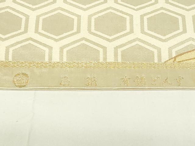 平和屋着物◎六通柄袋帯 飛鶴文 金糸 正絹 逸品 DAAZ9096qp