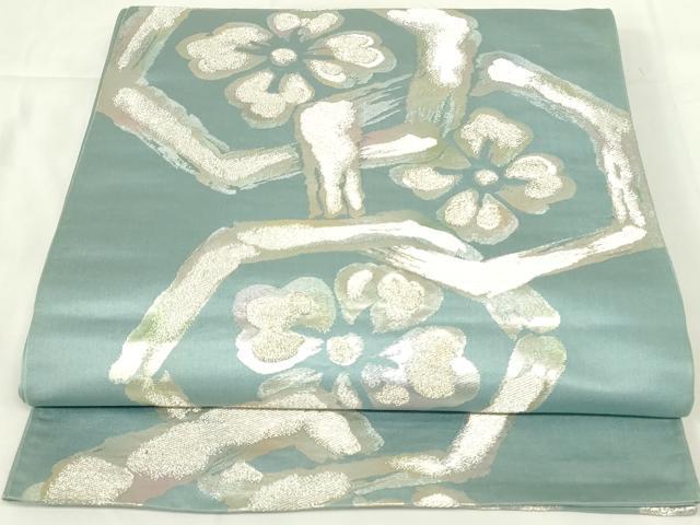 平和屋着物◎六通柄袋帯 亀甲花文 八桂錦 金銀糸 正絹 逸品 DAAZ9107qp