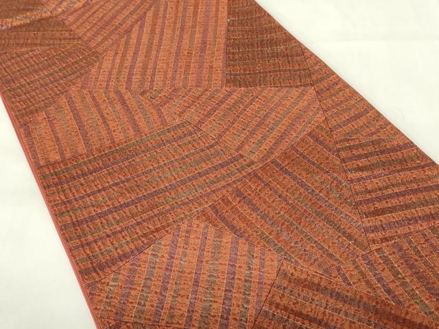 超美品　和服　正絹　歌舞伎模様　袋帯(六通) 早い者勝ち 平和屋着物◎六通柄袋帯 切嵌 横段文 金糸 正絹 逸品