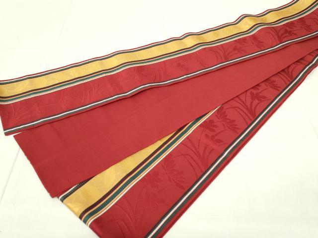 平和屋着物●本場筑前博多織　半幅帯　更紗花間道　正絹　逸品　DABD1977ps 平和屋着物○本場筑前博多織 半幅帯 更紗花間道 正絹 逸品 DABD1977ps