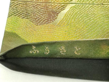 平和屋着物◎西陣　六通柄袋帯　ふるさと　道長文　金糸　引箔　正絹　逸品　DAAZ9196qp