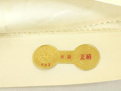 平和屋着物◎西陣　橋本テル織物謹製　六通柄袋帯　唐織　草花文　銀糸　正絹　逸品　DAAZ9223qp