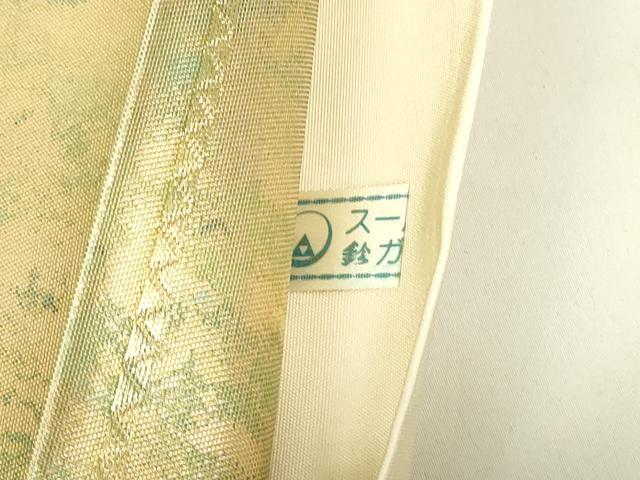 平和屋着物◎太鼓柄袋帯　唐織　花蝶文　金銀糸　引箔　鈴乃屋扱い　正絹　逸品　DAAZ9267qp