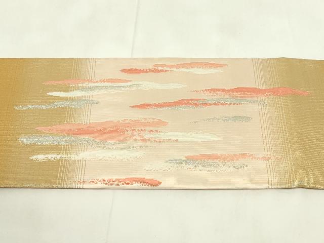 平和屋着物◎明綴れ　九寸名古屋帯　樹林文　金銀糸　正絹　逸品　DAAZ9314qp