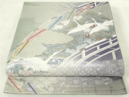平和屋着物◎六通柄袋帯　唐織　九百錦　豊楽寿松文　金銀糸　正絹　逸品　DAAZ9367qp