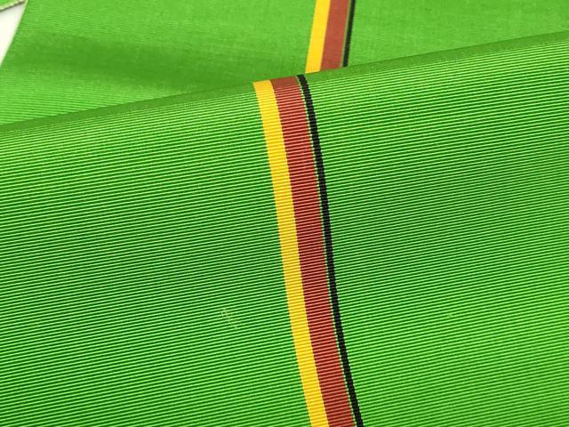 平和屋着物◎本場筑前博多織 半幅帯 間道 巧芸 証紙付き 正絹