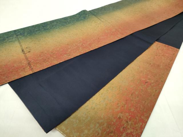 平和屋着物◎六通柄袋帯　霞文　引箔　正絹　逸品　DAAZ9381qp
