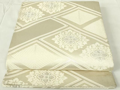 平和屋着物◎六通柄袋帯 唐織 檜垣正倉院花文 銀糸 正絹 逸品 DAAZ9395qp