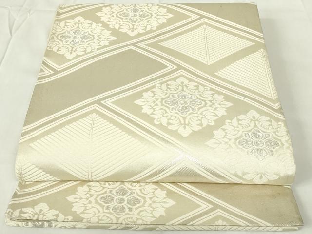 平和屋着物◎六通柄袋帯 唐織 檜垣正倉院花文 銀糸 正絹 逸品 DAAZ9395qp
